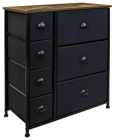 Sorbus 7 Drawer Chest Dresser With Wood Top In Black