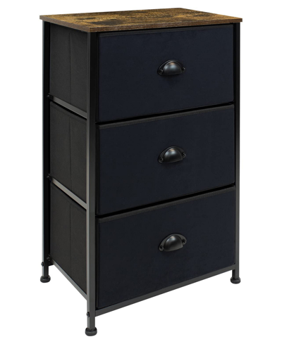 Sorbus 3 Drawer Chest Dresser With Wood Top In Black