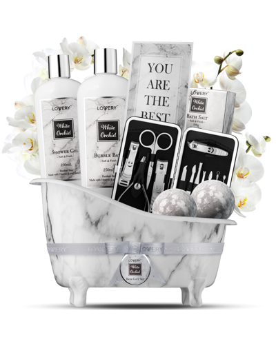 Lovery Self Care Gift Basket, White Orchid Care Package, Bath And Body Gift Set, Pampering Package, 20 Piec In No Color
