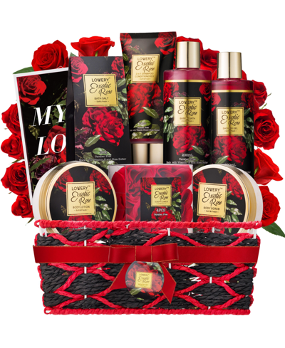 Lovery Exotic Rose Spa Gift Basket, Self Care Gift, Bath And Body Care Gift Set, Relaxing Stress Relief Gif In No Color