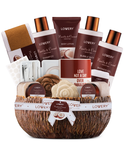 Lovery Men's Gift Set, Bath And Shower Gift Basket, Coconut Body Care Set, Personal Self Care Kit With Ash In No Color