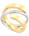 Macy's Crisscross Open Style Statement Ring In 10k Two-tone Gold In Gold