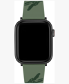 Lacoste Crocodile Print Green Silicone Strap For Apple Watch 42mm/44mm In Green