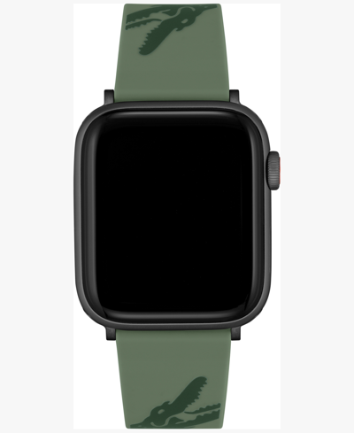 Lacoste Crocodile Print Green Silicone Strap For Apple Watch 42mm/44mm