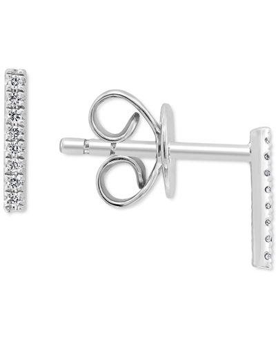 EFFY COLLECTION EFFY DIAMOND BAR STUD EARRINGS (1/20 CT. T.W.) IN STERLING SILVER OR 14K GOLD-PLATED STERLING SILVER