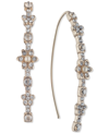 MARCHESA CRYSTAL & IMITATION PEARL FLOWER THREADER EARRINGS