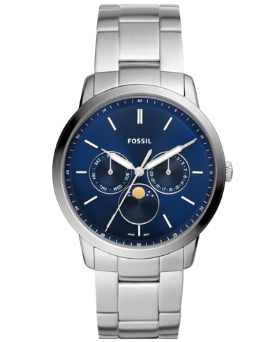 Fossil Men's Neutra Silver Tone Stainless Steel Bracelet Watch 42mm In Gray