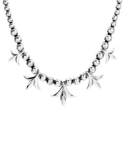American West Sterling Silver Peak Squash Blossom Beaded Necklace