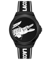 Lacoste Unisex Neocroc Black Silicone Strap Watch 43mm In Black