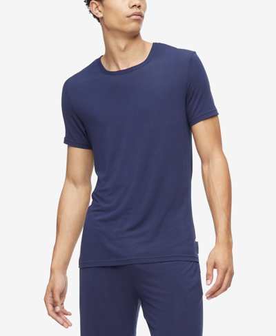 Calvin Klein Men's Ultra Soft Modern Modal Crewneck Lounge T-shirt In Blue Shadow