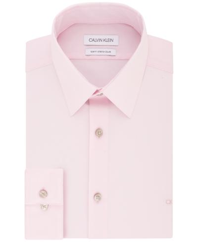 Calvin Klein Men's Slim-fit Stretch Dress Shirt, Online Exclusive Created For Macy's In Pink