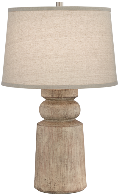 Kathy Ireland Poly Wood Transitional Table Lamp In Natural