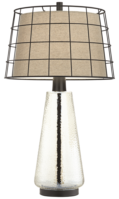 Kathy Ireland Pacific Coast Double Shade With Seeded Glass Table Lamp In Dark Bronze