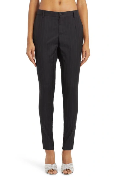 Dolce & Gabbana Pinstripe Pleated Cigarette Pants In Multicolor