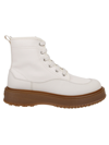 Hogan Amphibian In White Canvas Fabric In Conchiglia Chiaro