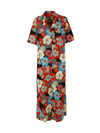 La Doublej Bowling Floral-print Cotton-blend Poplin Shirt Dress In Ice Poppy