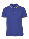 Fay Polo Shirt With Embroidered Logo In Blue