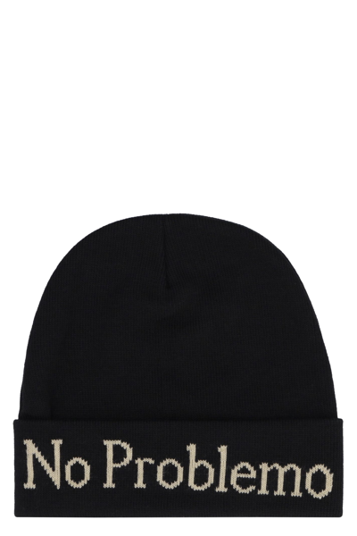 Aries No Problemo Knitted Beanie In Black