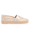 Prada Logo-embossed Canvas Espadrilles In Gold