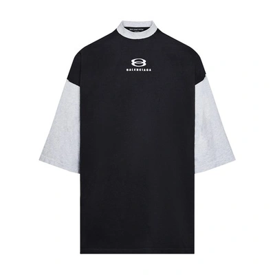 Balenciaga Unity Three-quarter Sleeve T-shirt In Grey