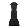 Dries Van Noten Chintz Taffeta Cap-sleeve Midi Dress In Black