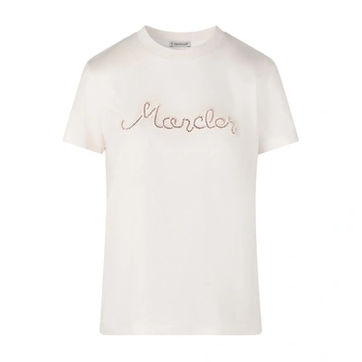 Moncler Short Sleeve T-shirt In Pastel Pink