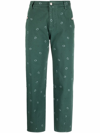 Kenzo Paisley-print Cropped Trousers In Green
