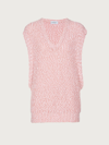 Ferragamo Knitted Cotton Bouclã© Top In Pink