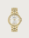 Ferragamo Studmania Watch With Bracelet Strap, Yellow Gold Ip In White