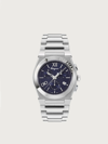 Ferragamo Men's Vega Chrono Stainless Steel Bracelet Watch, 42mm In Blue