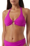 Melissa Odabash Brussels Purple Halterneck Bikini Top In Viola