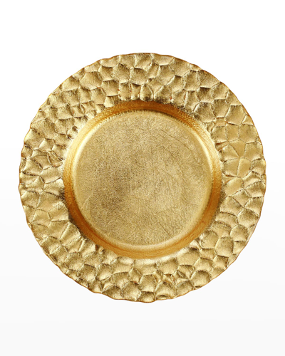 VIETRI GOLD HONEYCOMB SALAD PLATE