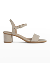 Geox Waurely Suede Ankle-strap Sandals In Med Pink