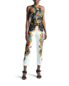 Versace Jeans Couture Garland Print Lycra Sleeveless Bodysuit In Multi