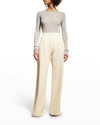 Amiri Paneled Cotton-jersey Wide-leg Track-pants In Alabaster