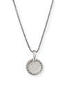 DAVID YURMAN 18MM INITIAL CABLE COLLECTIBLES CHARM NECKLACE WITH DIAMONDS IN SILVER