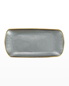 Vietri Metallic Glass Slate Rectangular Tray In Grey