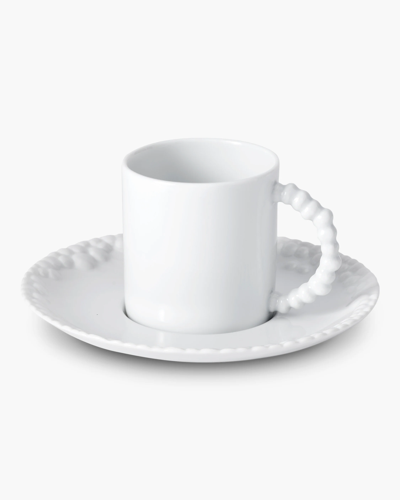 L'objet Haas 2-piece Mojave Porcelain Espresso Cup & Saucer Set In White