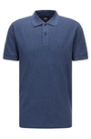 Hugo Boss Regular-fit Polo Shirt With Logo Embroidery In Light Blue