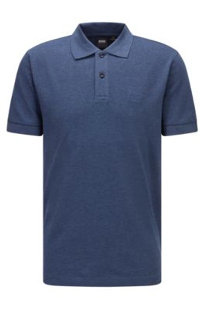 Hugo Boss Regular-fit Polo Shirt With Logo Embroidery In Light Blue
