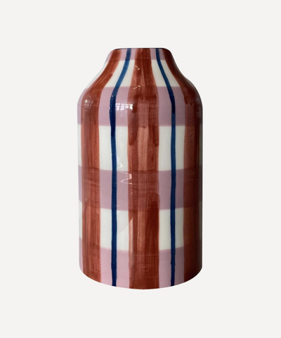 Vaisselle Genie In A Bottle Check Vase In Multicoloured