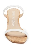 Stuart Weitzman Women's Aleena Square Toe Wedge Slide Sandals In White