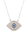 Eye Candy La Eye Candy Los Angeles Women's Luxe Sterling Silver & Cubic Zirconia Evil Eye Pendant Necklace In Silver