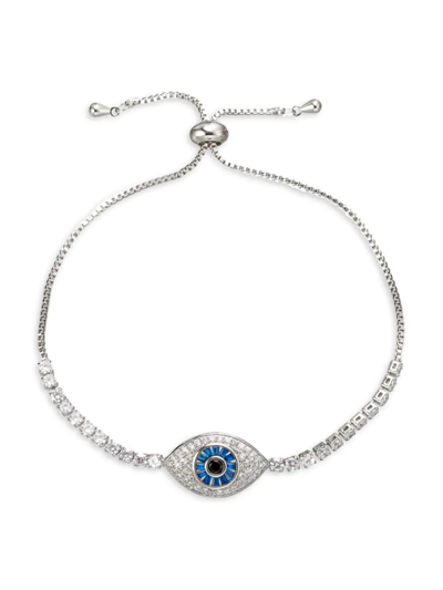 Eye Candy La Eye Candy Los Angeles Women's The Luxe Cubic Zirconia Evil Eye Bolo Bracelet In Brass