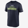 Nike College Navy Seattle Seahawks Blitz Velocity Modern Performance T-shirt In Blue