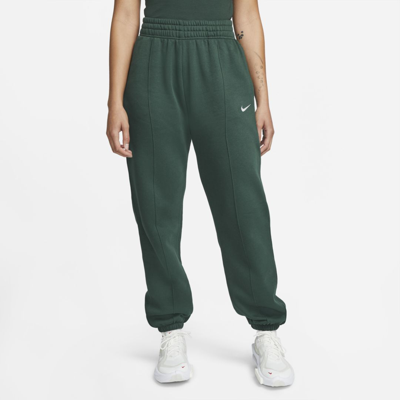 Nike Sportswear Essential Collection Women's Fleece Pants In Pro Green,white