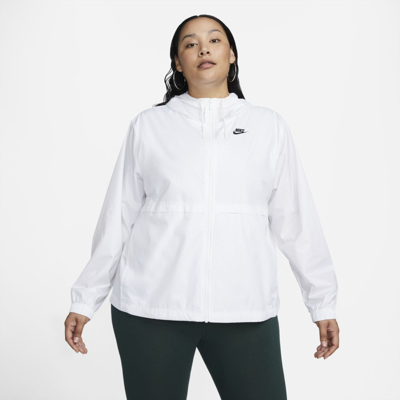 Nike Women's  Sportswear Essential Repel Woven Jacket (plus Size) In White