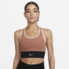 Nike Women's Swoosh Medium-support 1-piece Padded Longline Sports Bra In Brown