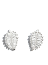 Anita Ko 18k White Gold Diamond Small Leaf Stud Earrings In Silber