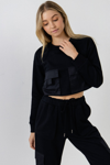 Grey Lab Pockets Detail Cropped Sweatshirt In Blue